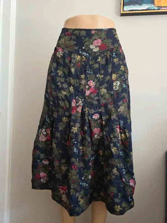 Herman Geist Petite Vintage Floral Midi Skirt UK Size 6 petite