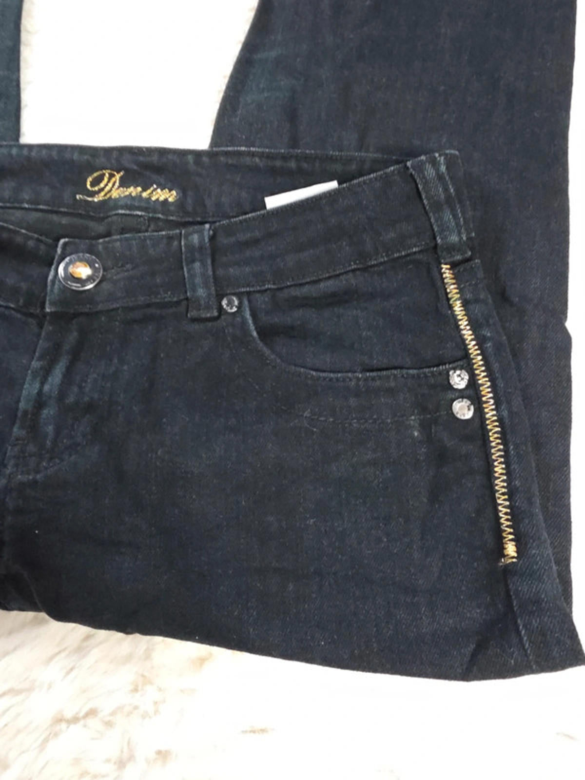 Vintage Y2K Denim Low Rise Straight Jeans UK Size 12 Tall