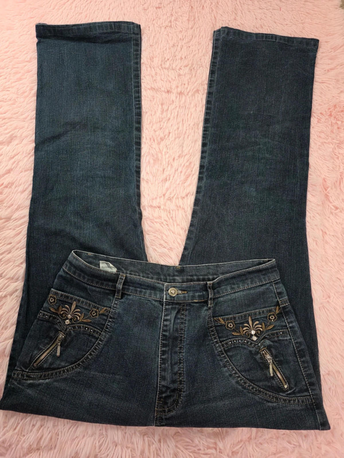 Vintage Y2K I. Quing Mid Rise Jeans UK Size 10 Petite