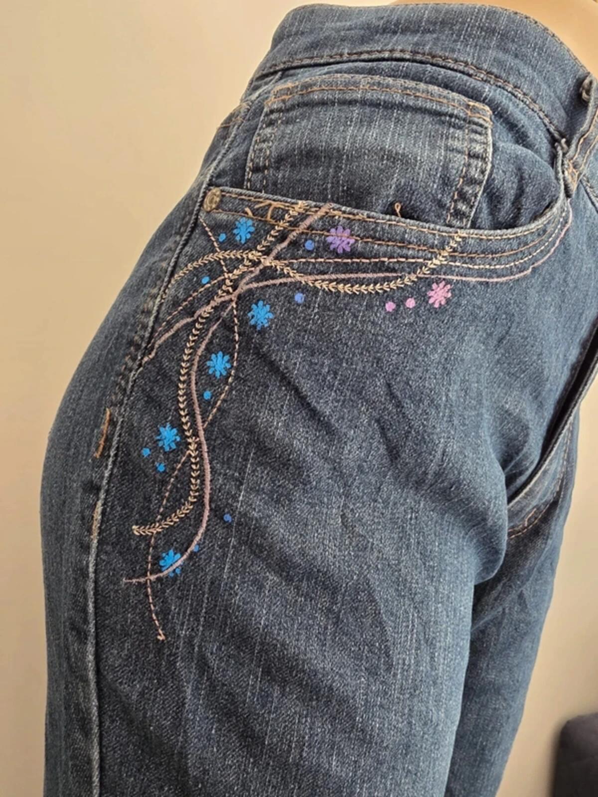 Flash High Rise Wide Leg Straight Vintage Y2K Jeans UK Size 14 Petite