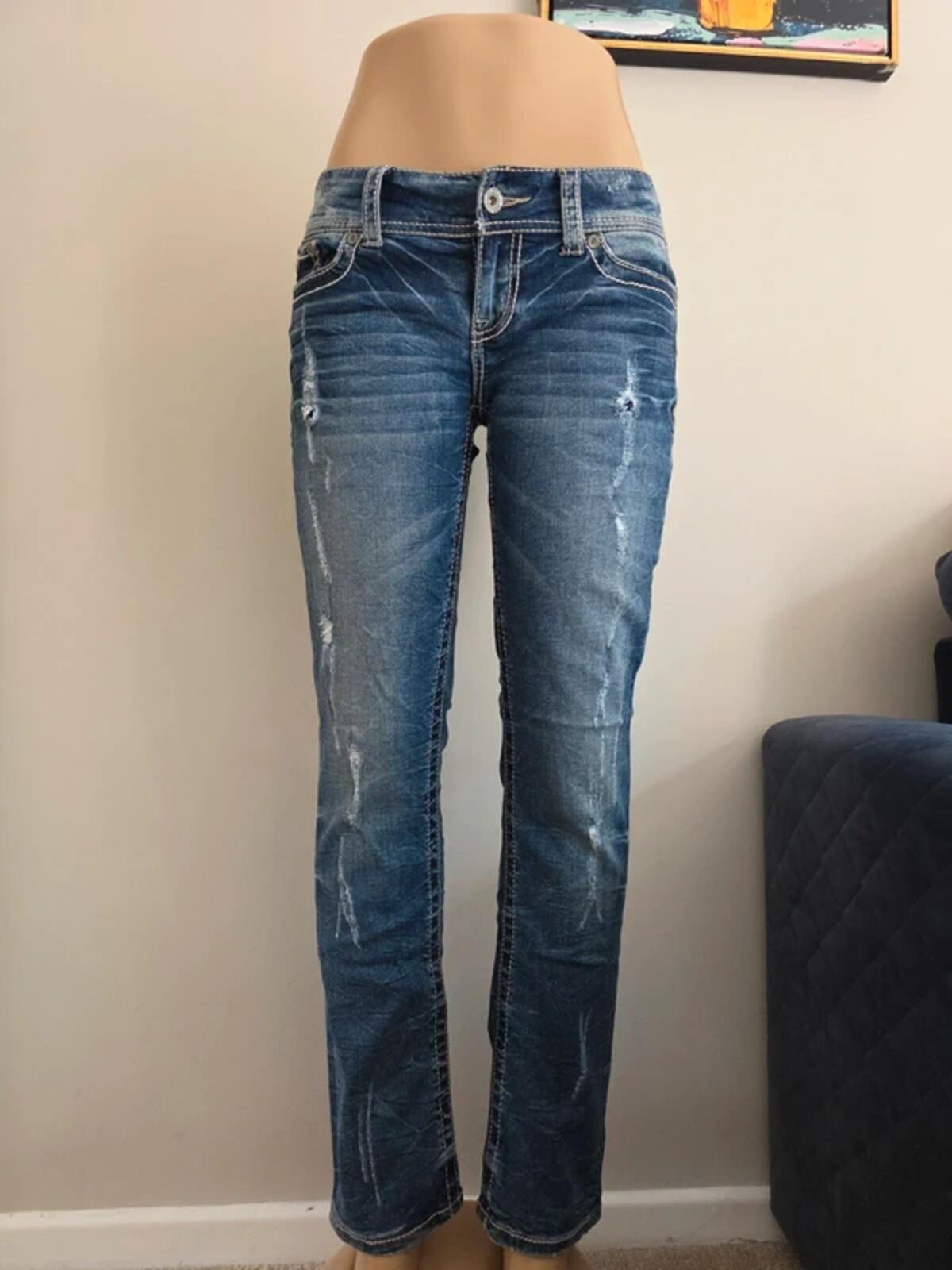 Vintage Y2K BKE Low Rise Distressed Skinny Ankle Jeans UK Size 12