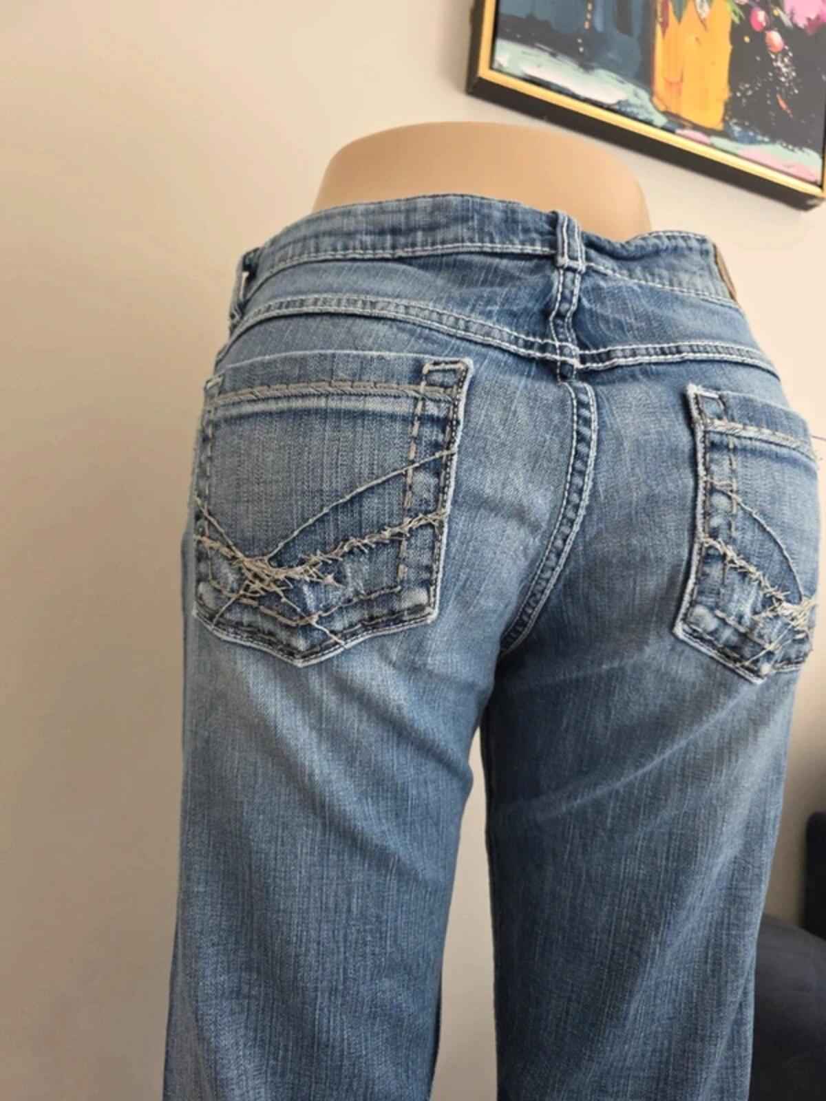 BKE Mid Rise Distressed Bootcut Vintage Y2K Jeans UK Size 10/12 Petite