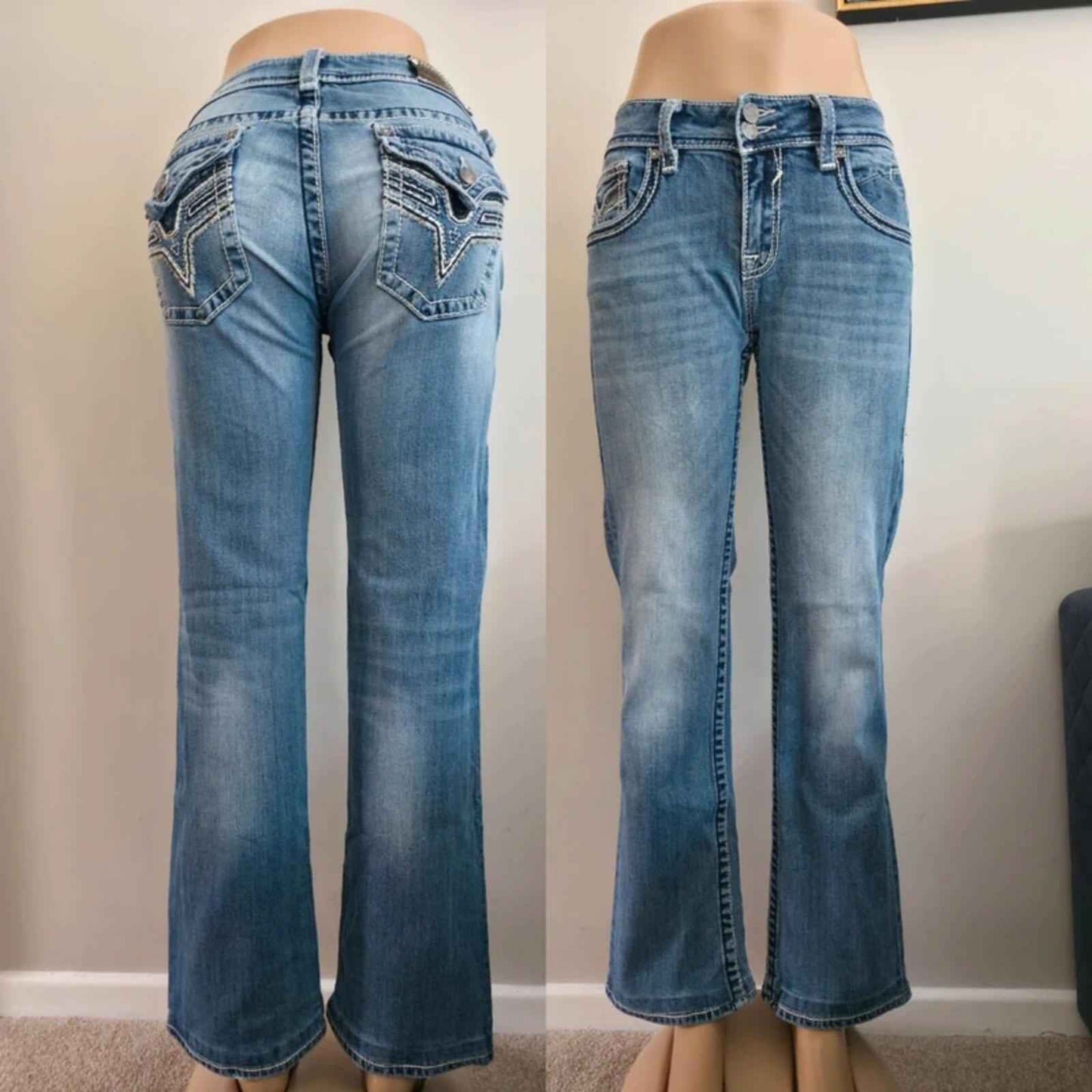 Vigoss Mid Rise Bootcut Jeans UK Size 12
