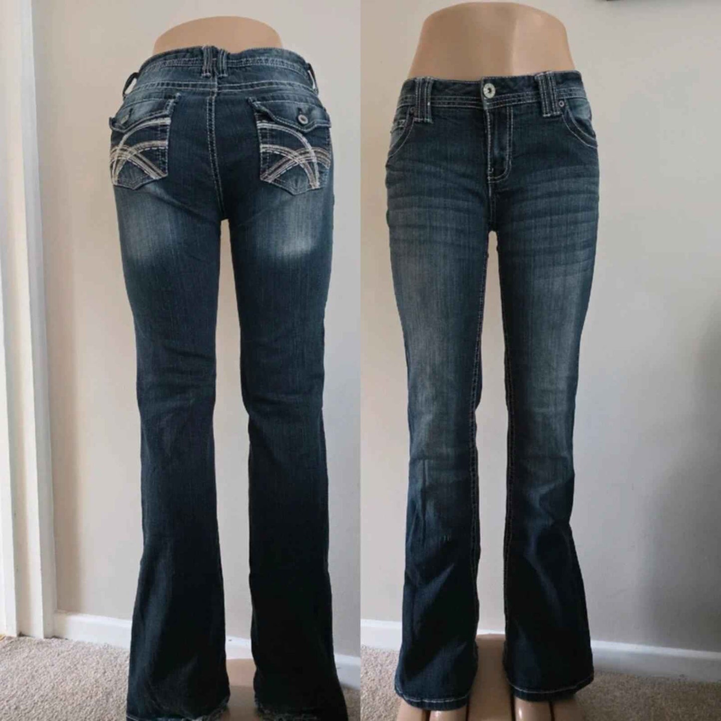 Rue 21 Mid Rise Bootcut Vintage Y2K Jeans UK Size 10/12 Tall