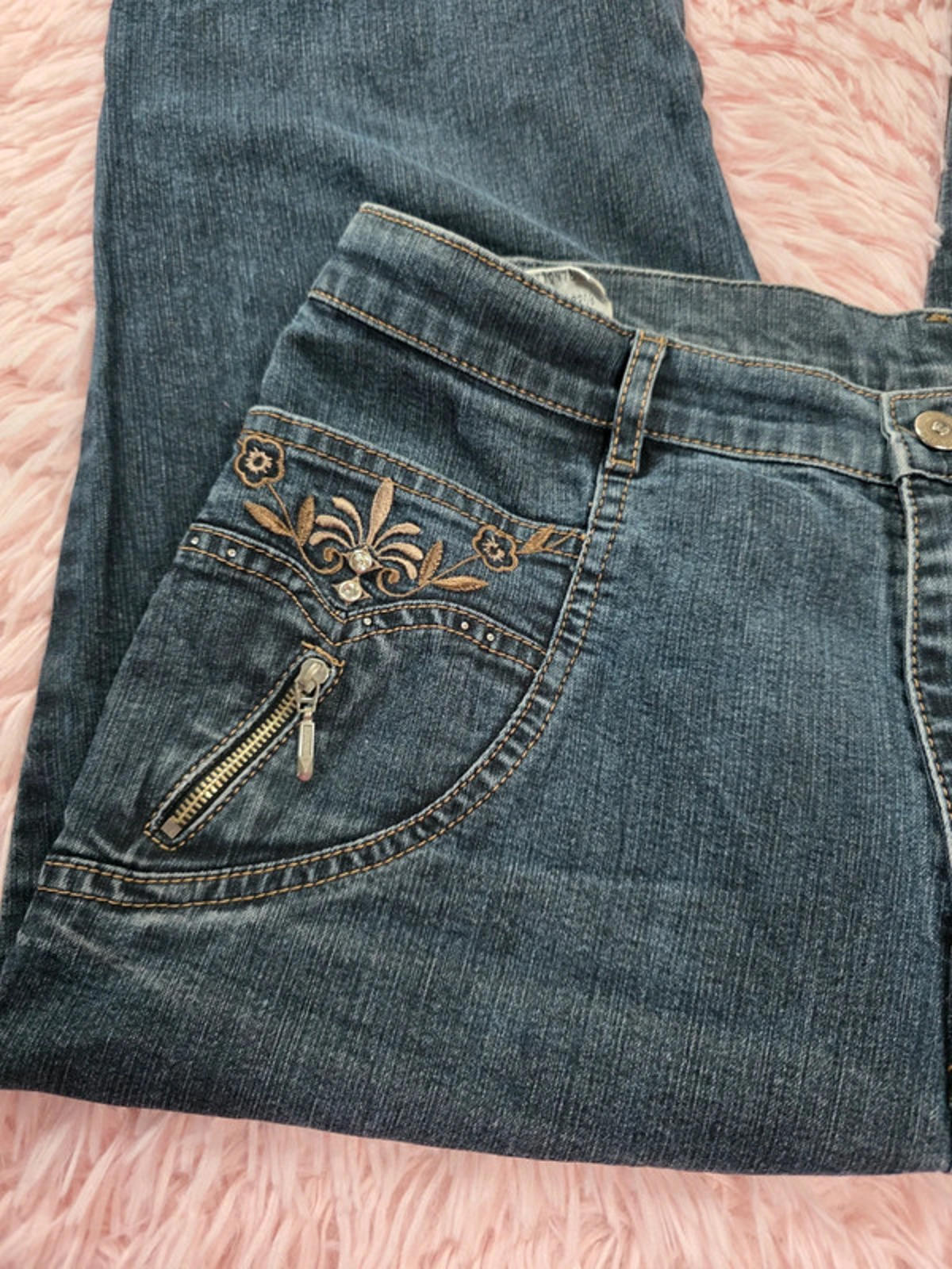 Vintage Y2K I. Quing Mid Rise Jeans UK Size 10 Petite