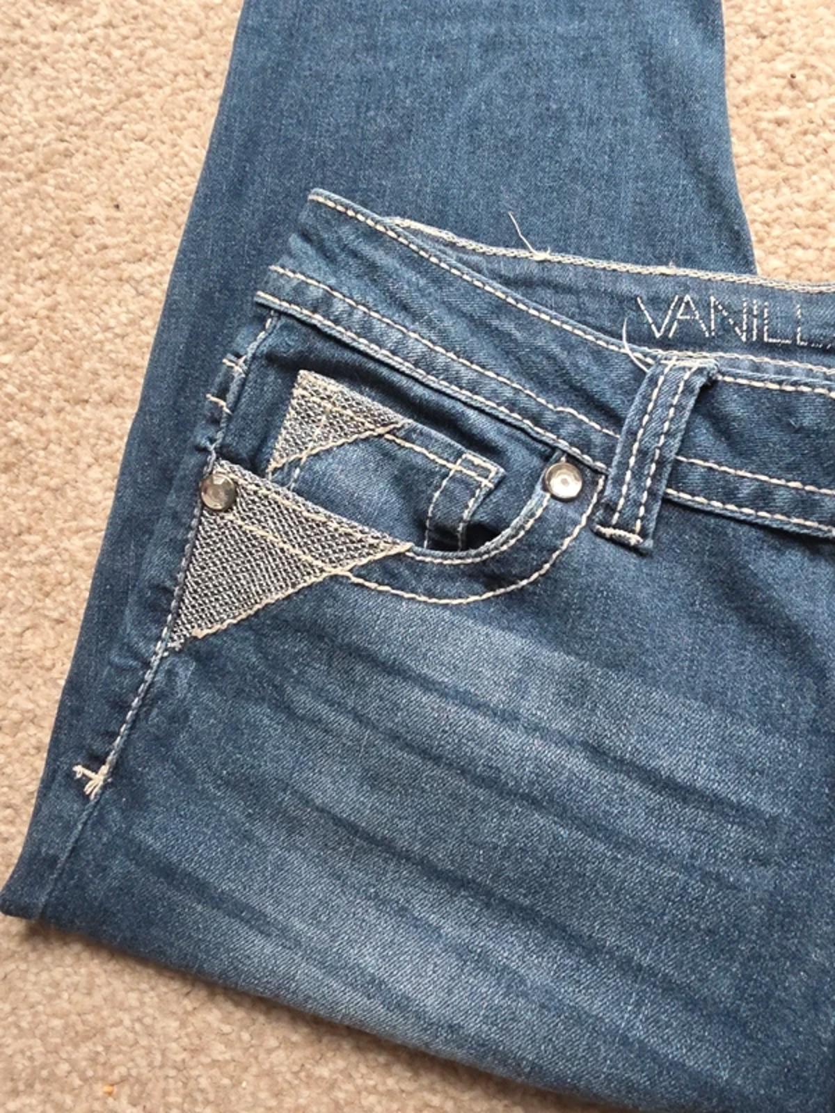 Vintage Y2K Vanilla Star Mid Rise Skinny Jeans UK Size 12