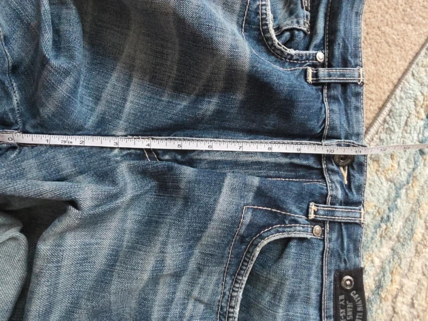 Calvin Klein Mid Rise Relaxed Wide Leg Jeans UK Size 10 Petite