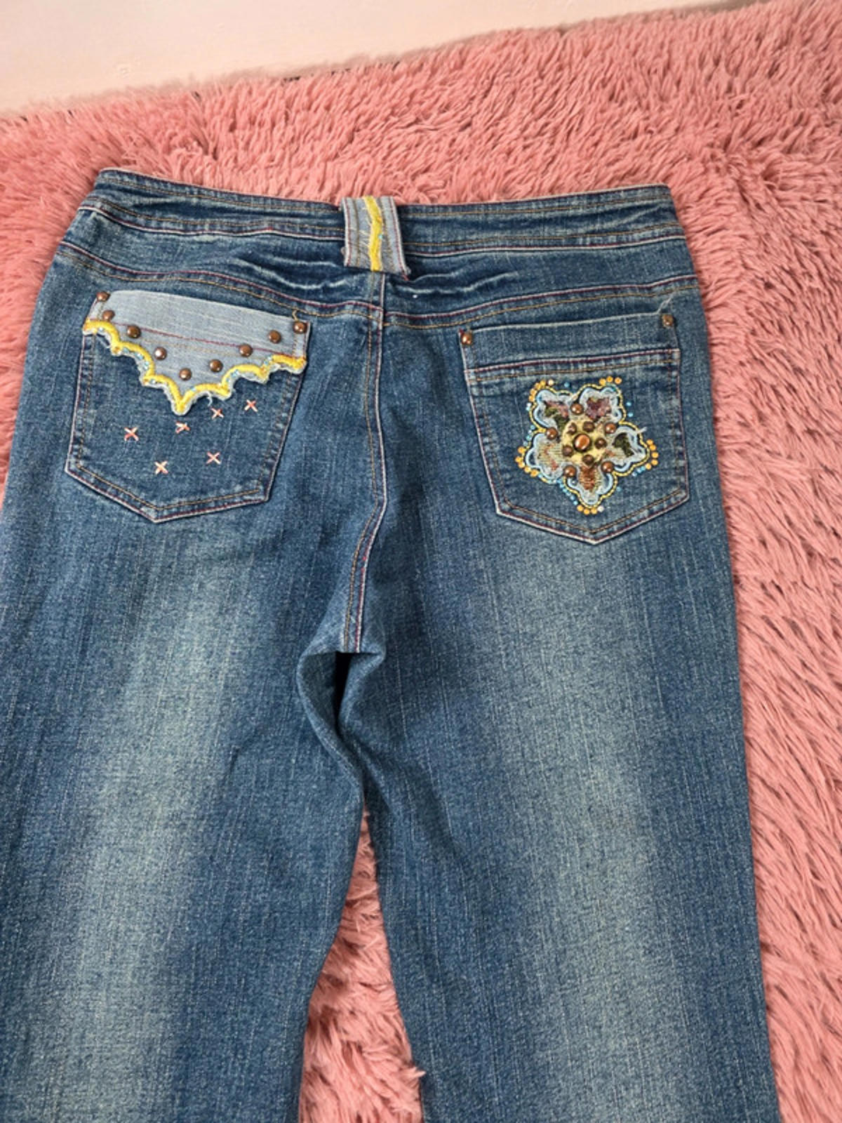 Very Unique Vintage Y2K MG Mid Rise Flared Jeans UK size 10