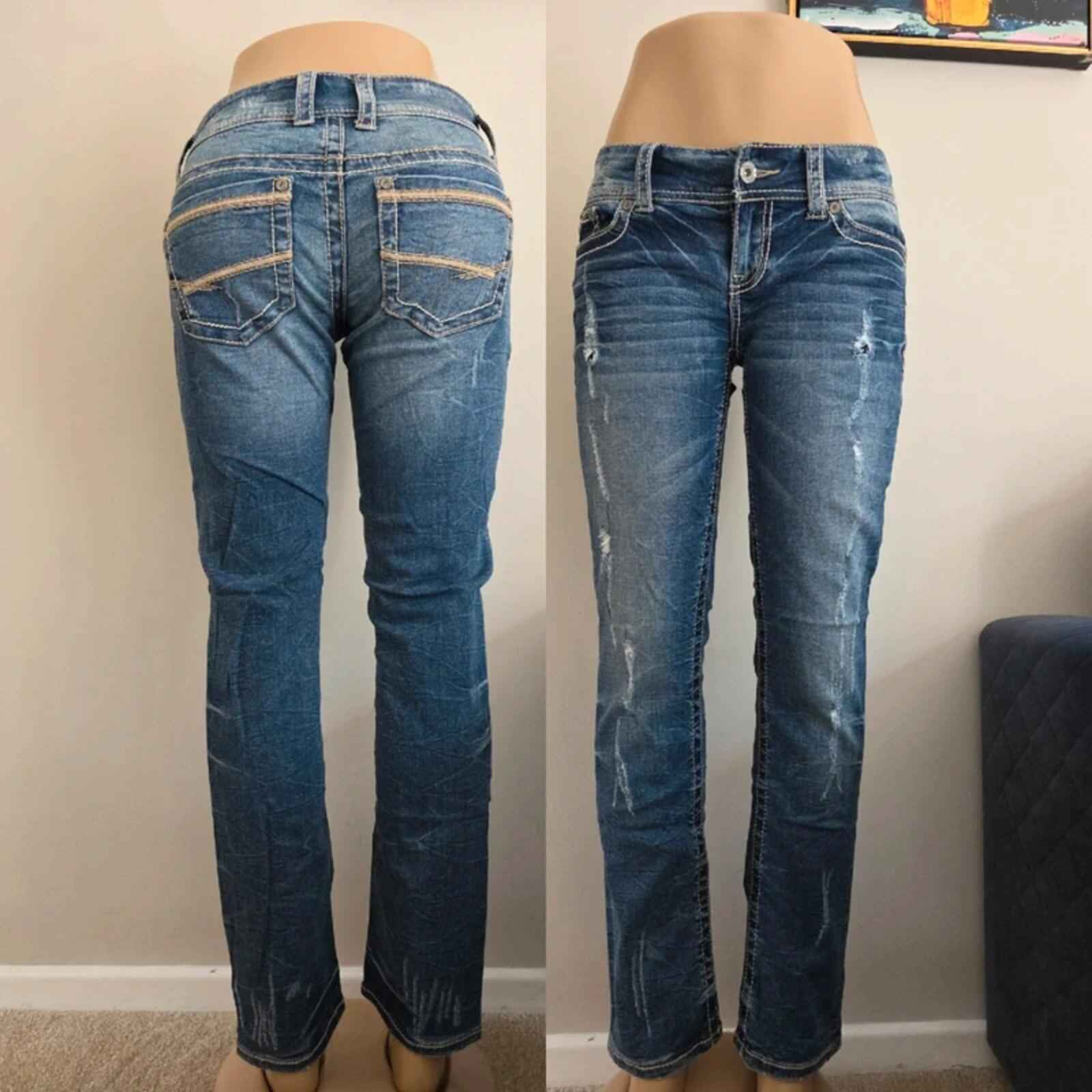 Vintage Y2K BKE Low Rise Distressed Skinny Ankle Jeans UK Size 12