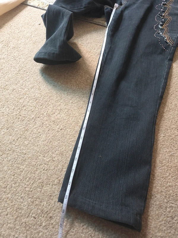 Annabell Mid Rise Cropped Vintage Y2K Jeans UK Size 12/14