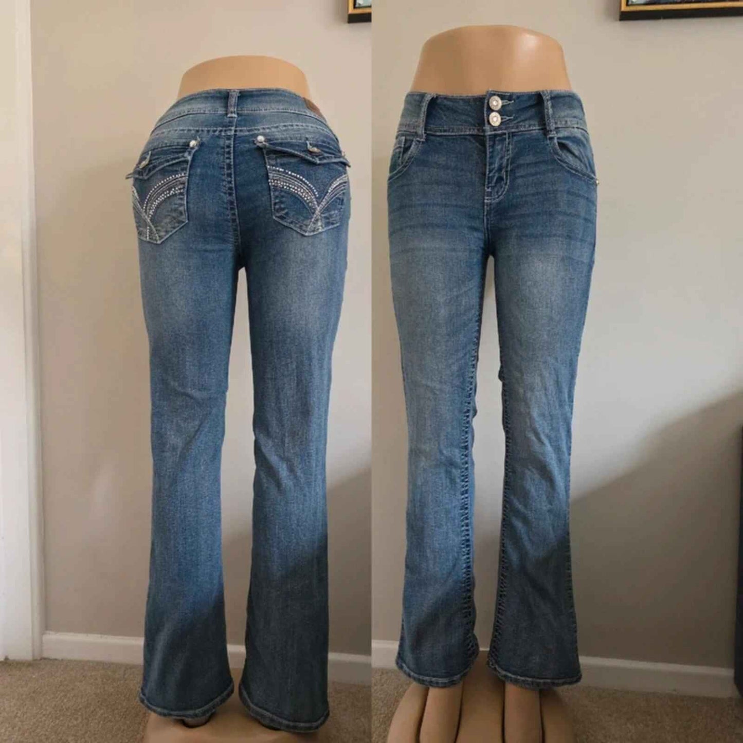 Wallflower Mid Rise Bootcut Vintage Y2K Jeans UK Size 10 Petite