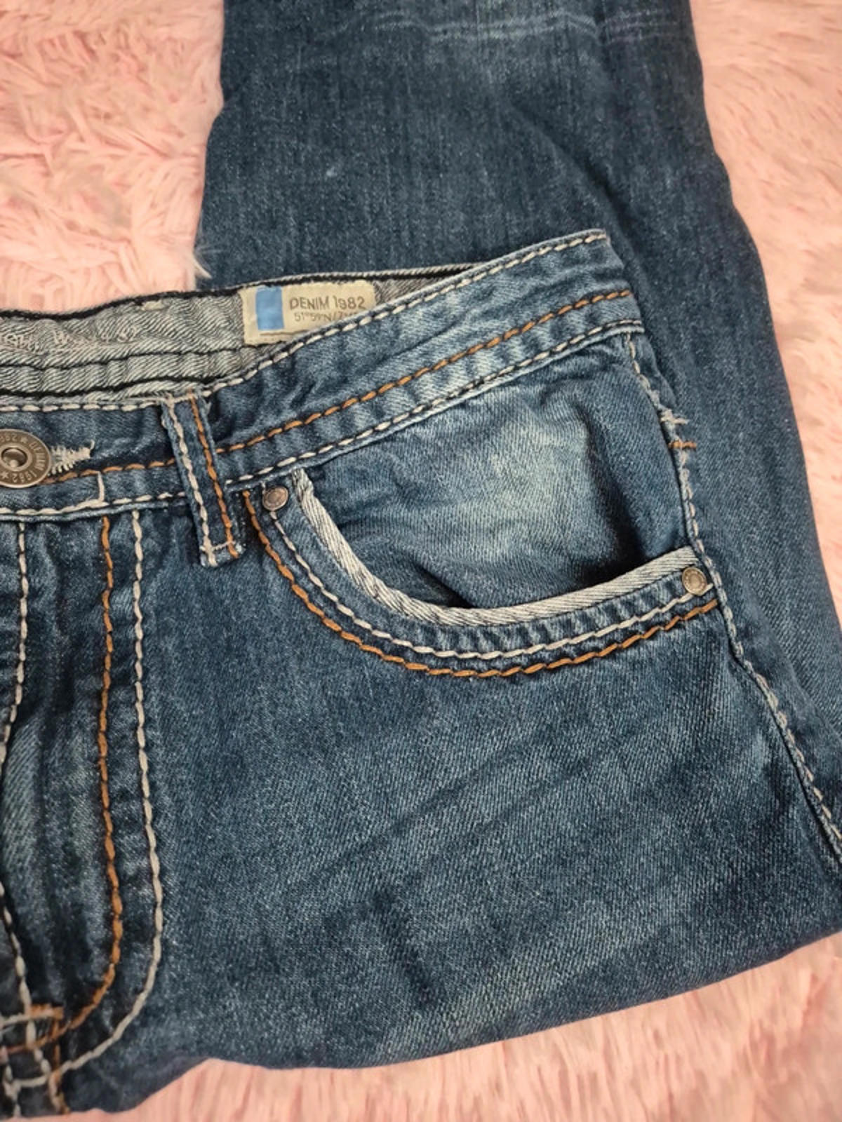 Vintage Y2K Denim 1982 Mid Rise Straight Leg Baggy Jeans UK 12