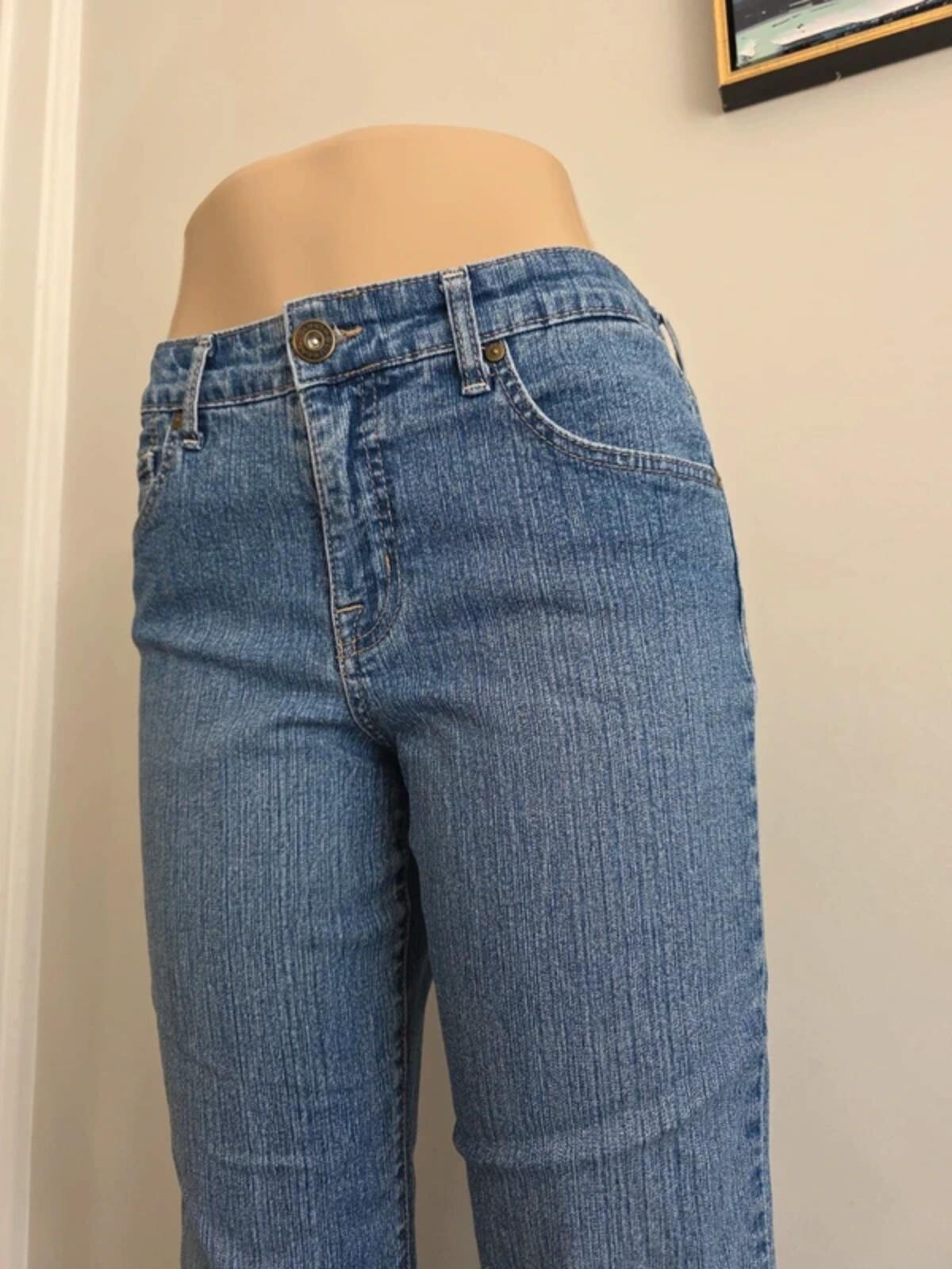 Vintage Y2K Bandolino Mid Rise Straight Leg Jeans UK Size 10 Petite