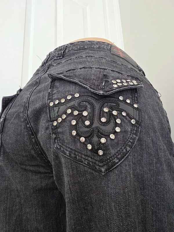 Jeans De Fleur High Rise Skinny Vintage Y2K Embellished Jeans UK Size 16