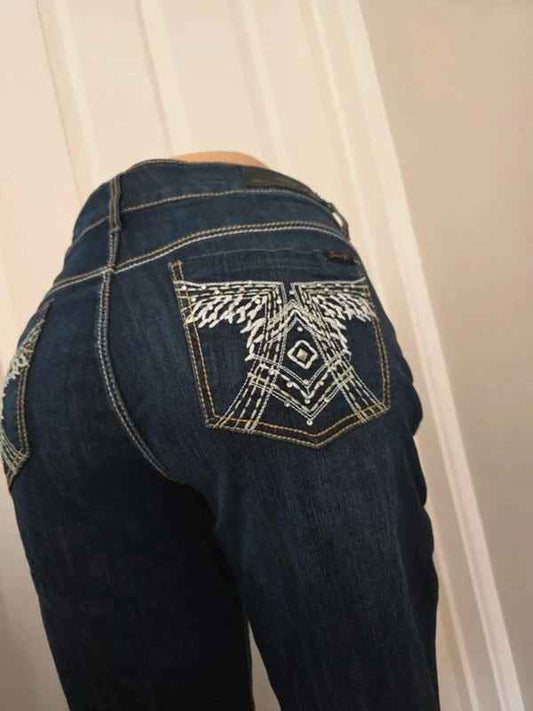 Seven7 Luxe Mid Rise Straight Vintage Y2K Jeans UK Size 18 Petite