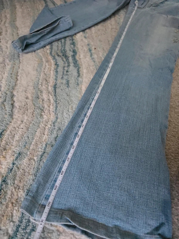 Sergent Pepper Mid Rise Flared Y2K Jeans UK Size 10