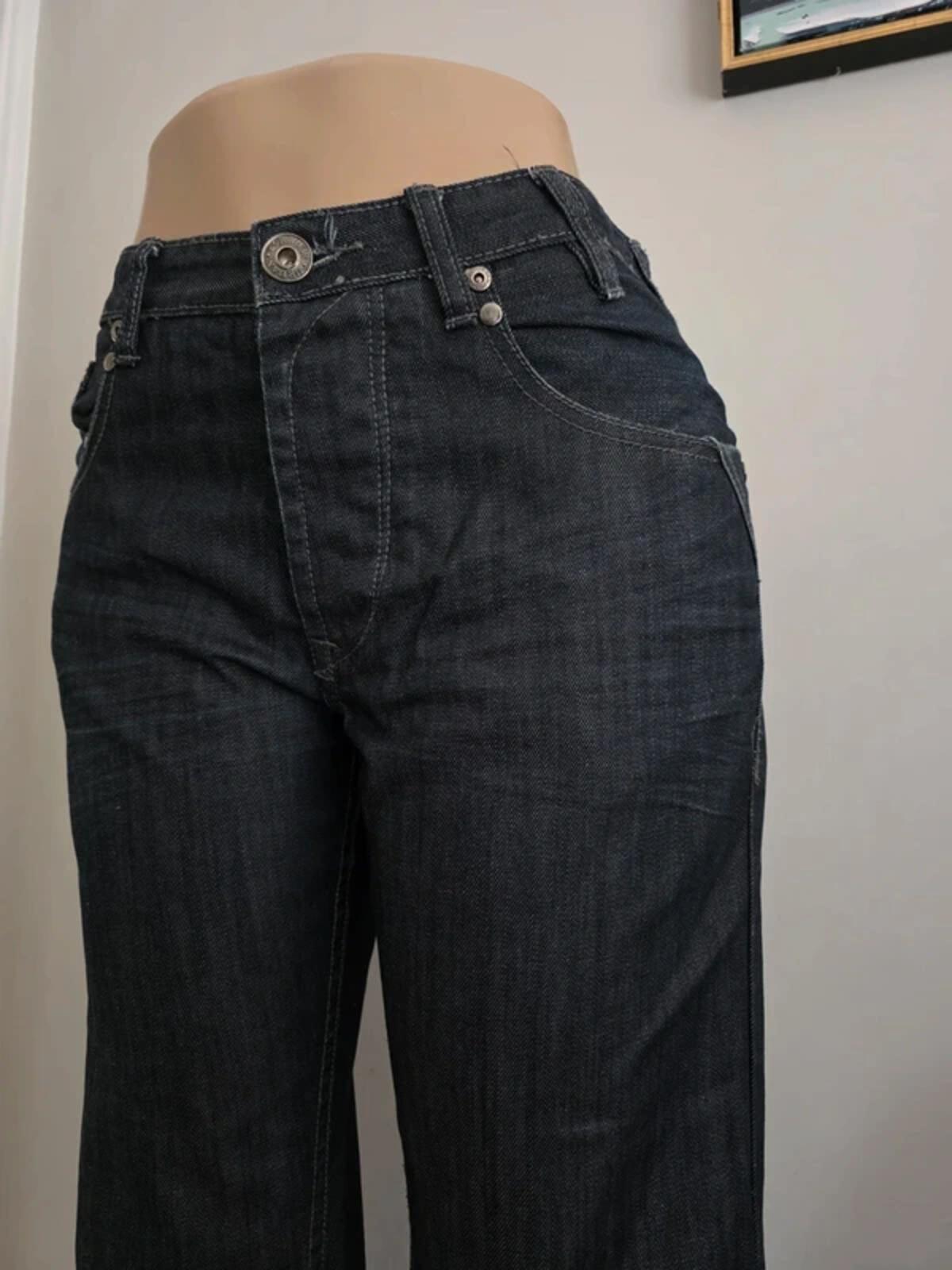 Vintage Y2K Urban Behaviour Mid Rise Straight Baggy Jeans UK Size 16