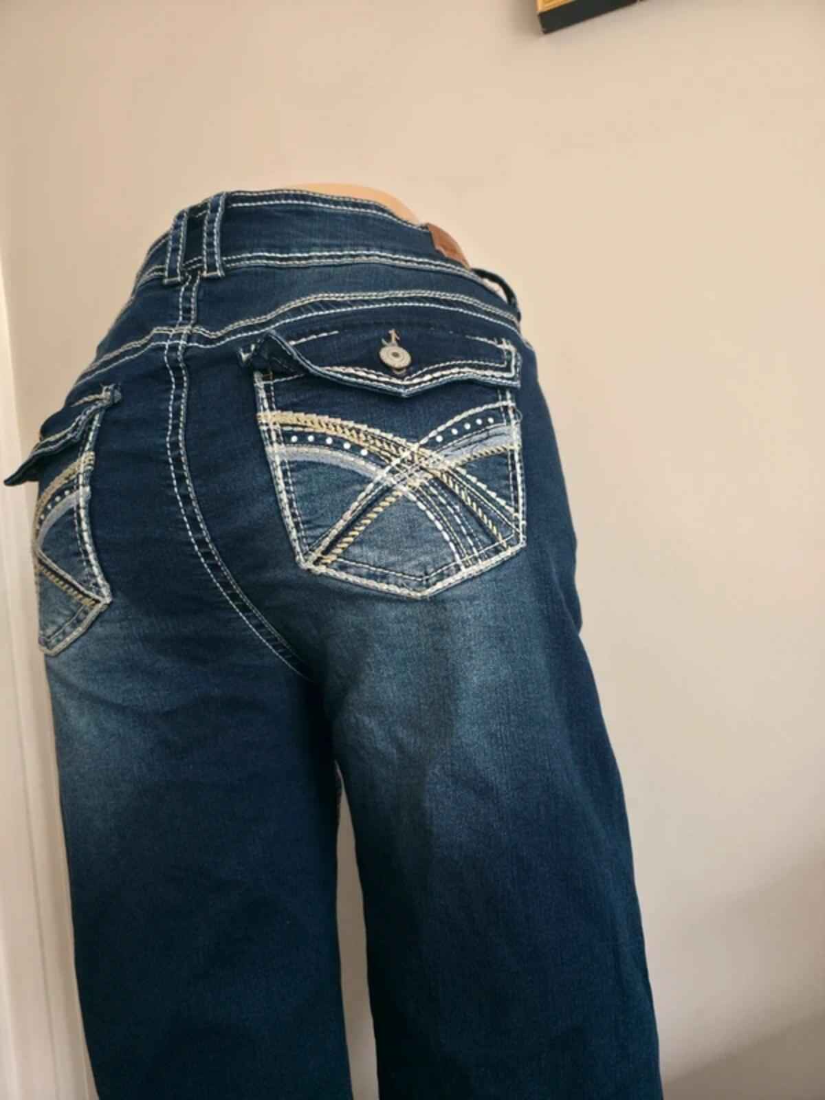 Wallflower Vintage Y2K High Rise Relaxed Bootcut Jeans UK Size 18 Petite