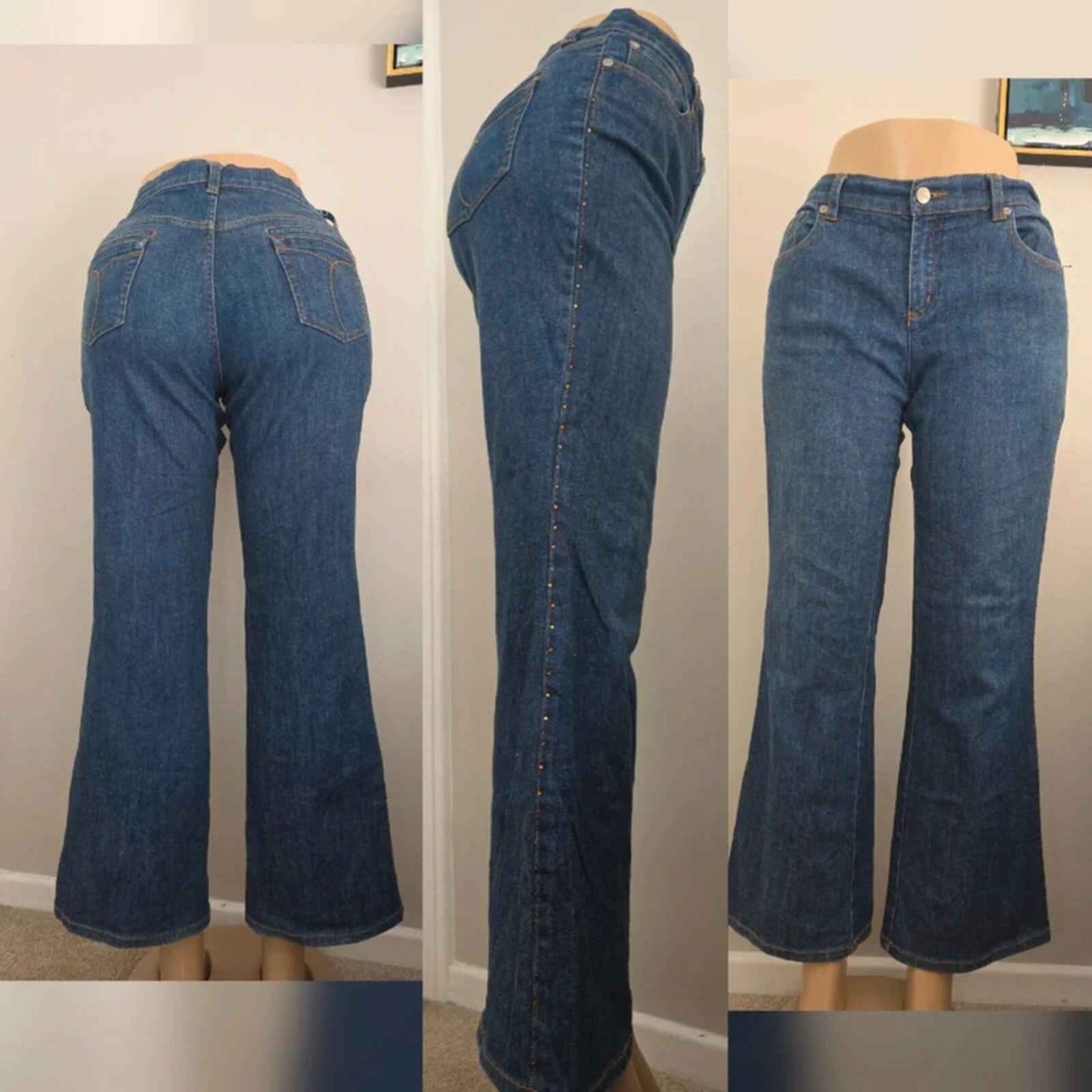 Cache Vintage Y2K Flared Jeans UK Size 12 Petite