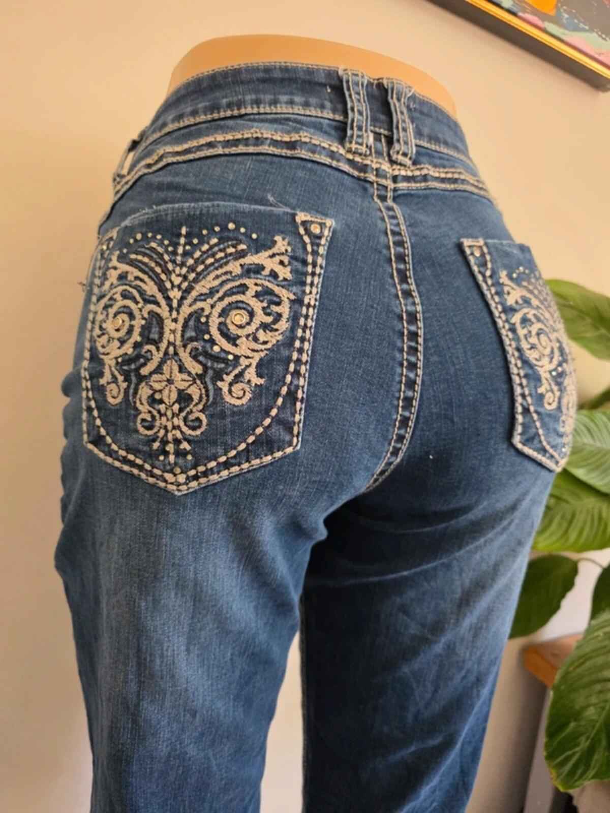 Halladay High Rise Embellished Slim Jeans UK Size 12