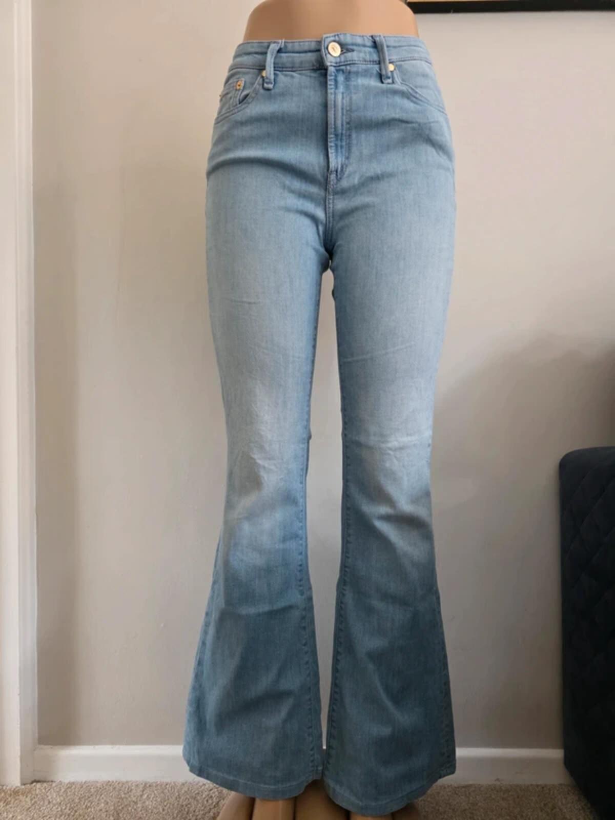 Denham High Rise Flared Jeans UK Size 8
