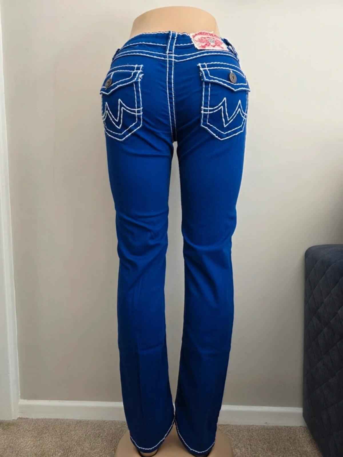 Fashion Denim Low Rise Slim Vintage Y2K Jeans UK Size 8