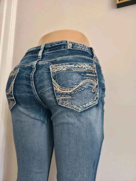 Amethyst Mid Rise Bootcut Vintage Y2K Jeans UK Size 10 Petite