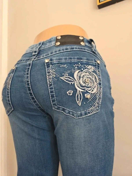 Vivi Diva Mid Rise Bootcut Vintage Y2K Jeans UK Size 10/12 Tall