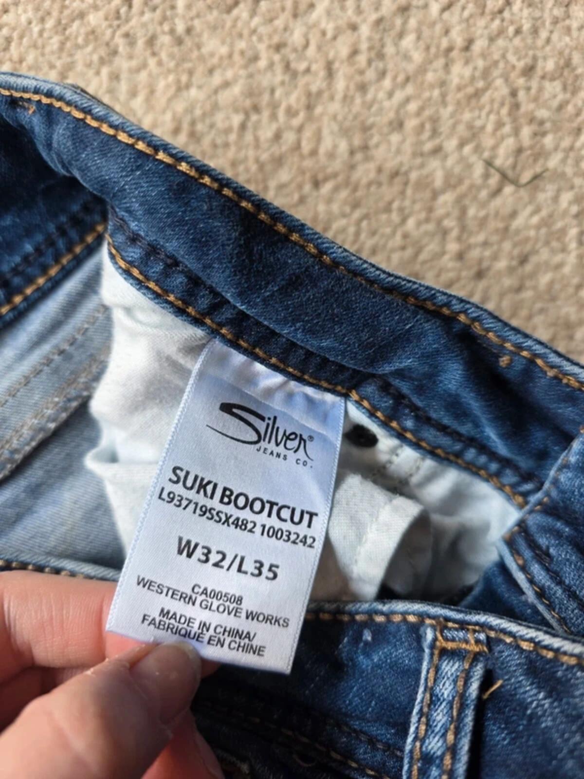 Vintage Y2K Silver Jeans Mid Rise Bootcut Jeans UK Size 12