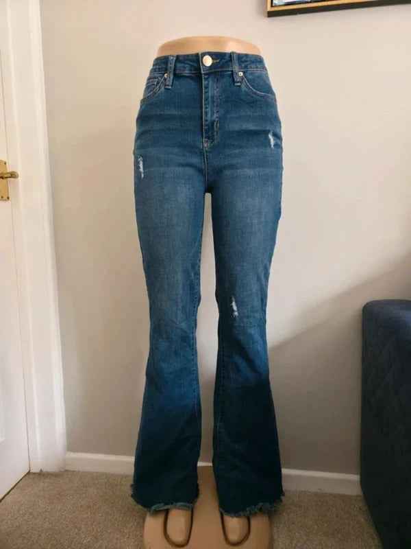 YMI High Rise Flared Vintage Y2K Jeans UK Size 8 Tall