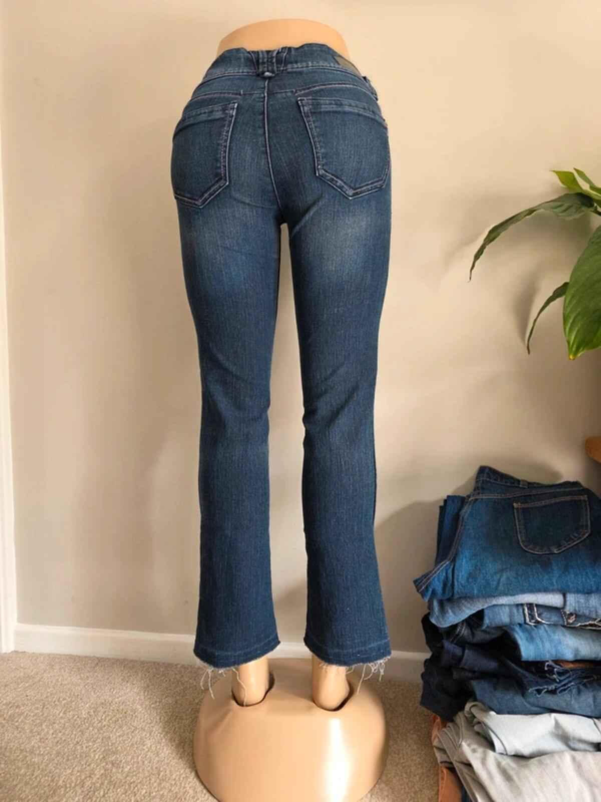 Vintage Y2K Artisan Crafted Mid Rise Bootcut Jeans UK Size 8/10 Petite