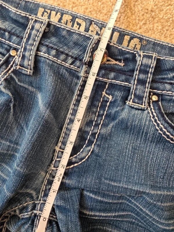 Vintage Y2K Hydraulic Low Rise Micro Bootcut Jeans UK Size 8 tall