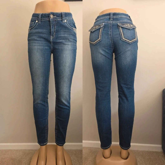 Vanilla Star Mid Rise Skinny Vintage Y2K Jeans UK Size 10 Petite