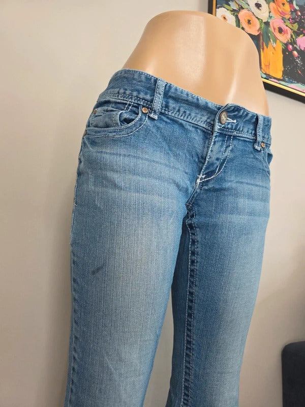 Maurices Ultra Low Rise Bootcut Vintage Y2K Jeans UK Size 6/8 Tall