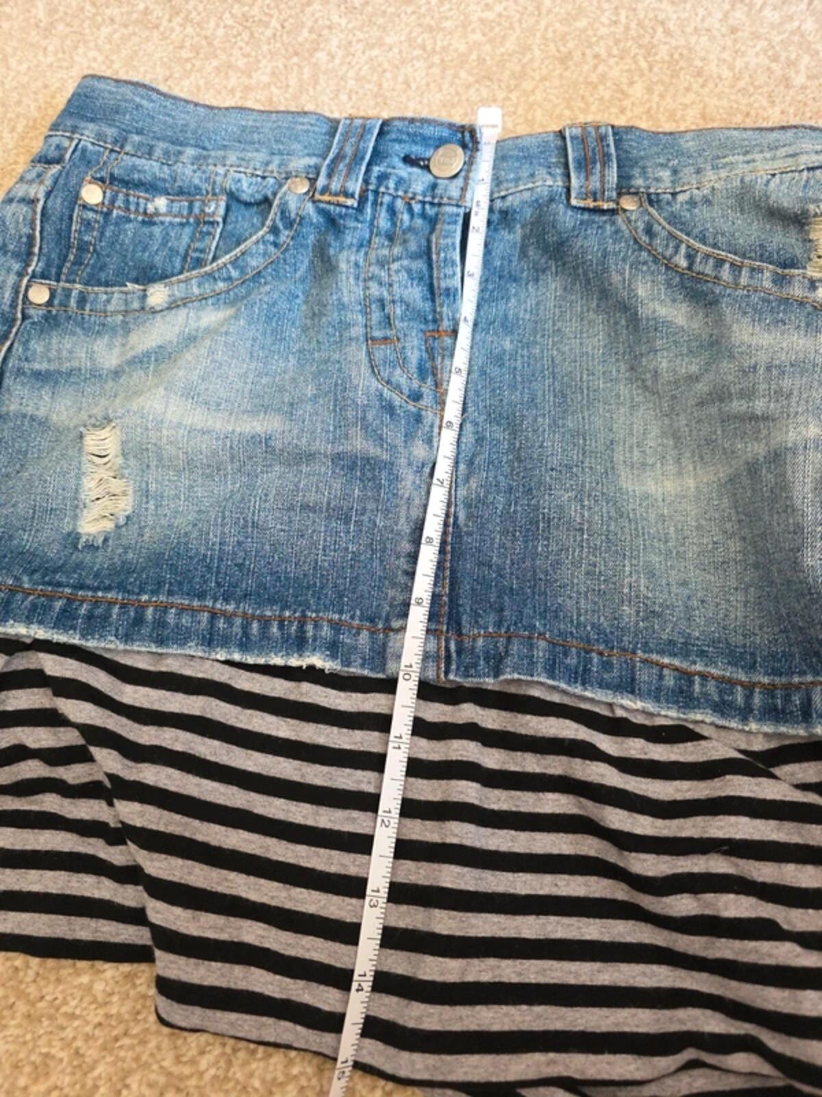 Terranova Vintage Y2K Low Rise Denim Mini Skirt UK Size 8/10