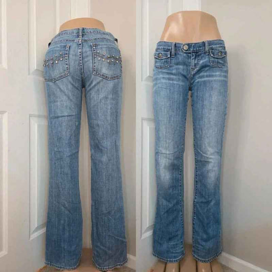 Gap Ultra Low Rise Blingy Bootcut Vintage Y2K Jeans UK Size 8 Tall