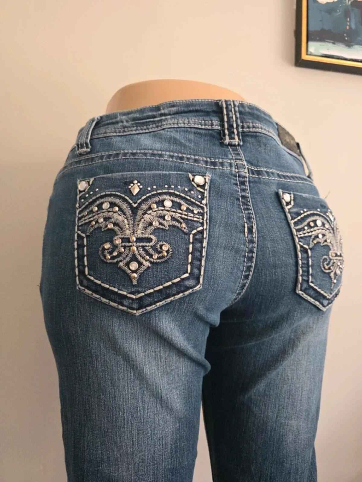 ZCO Jeans Mid Rise Capri Vintage Y2K Jeans UK Size 14