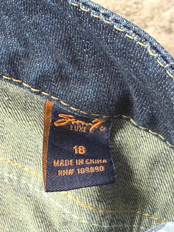 Seven7 Luxe Mid Rise Straight Vintage Y2K Jeans UK Size 18 Petite