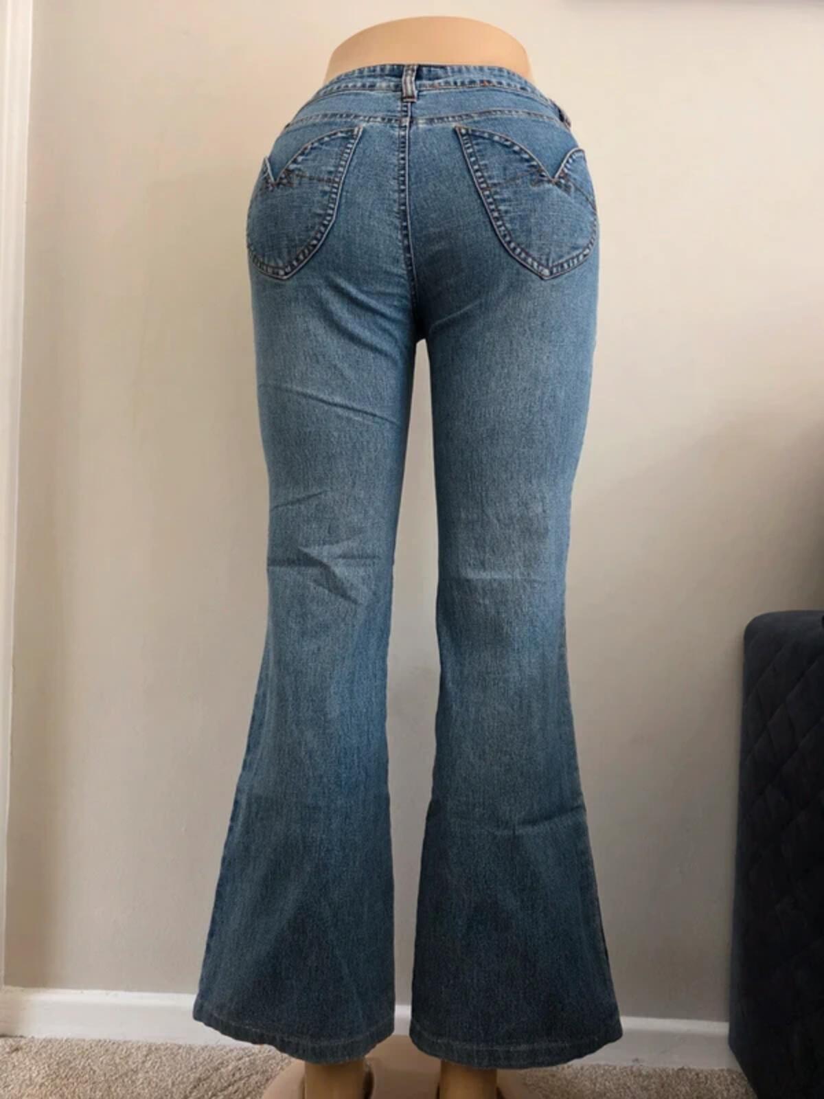 Capucino Mid Rise Flared Vintage Y2K Jeans UK Size 8 Petite