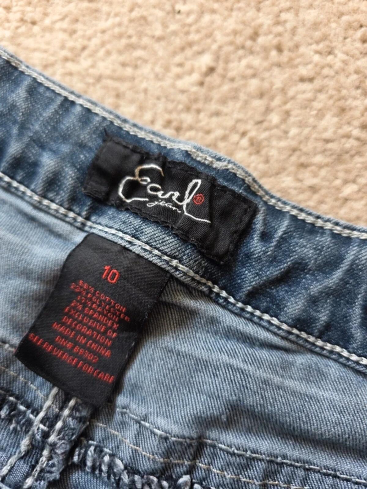 Vintage Y2K Earl Jeans Mid Rise Straight Bling Jeans UK Size 10