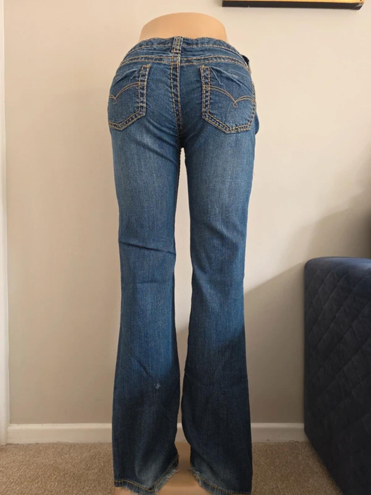 Blue Asphalt Low Rise Bootcut Vintage Y2K Jeans UK Size 8
