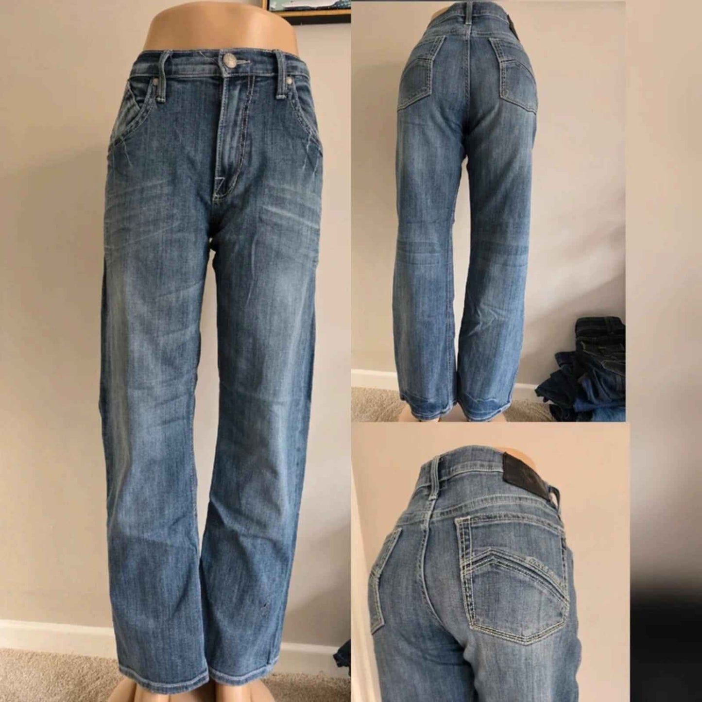Vintage Y2K Rock & Republic High Rise Relaxed Straight Jeans UK Size 16