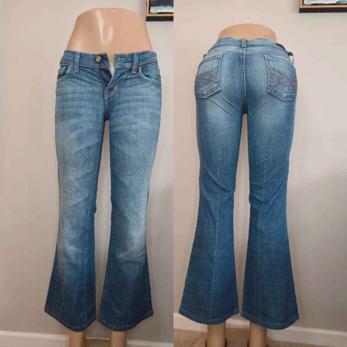 Citizens of Humanity Ultra Low Rise Flared Jeans UK Size 6 Petite