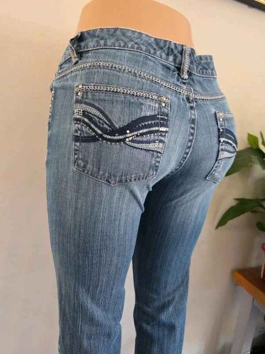 Vintage Y2K White House Black Market Low Rise Bootcut Jeans UK Size 8