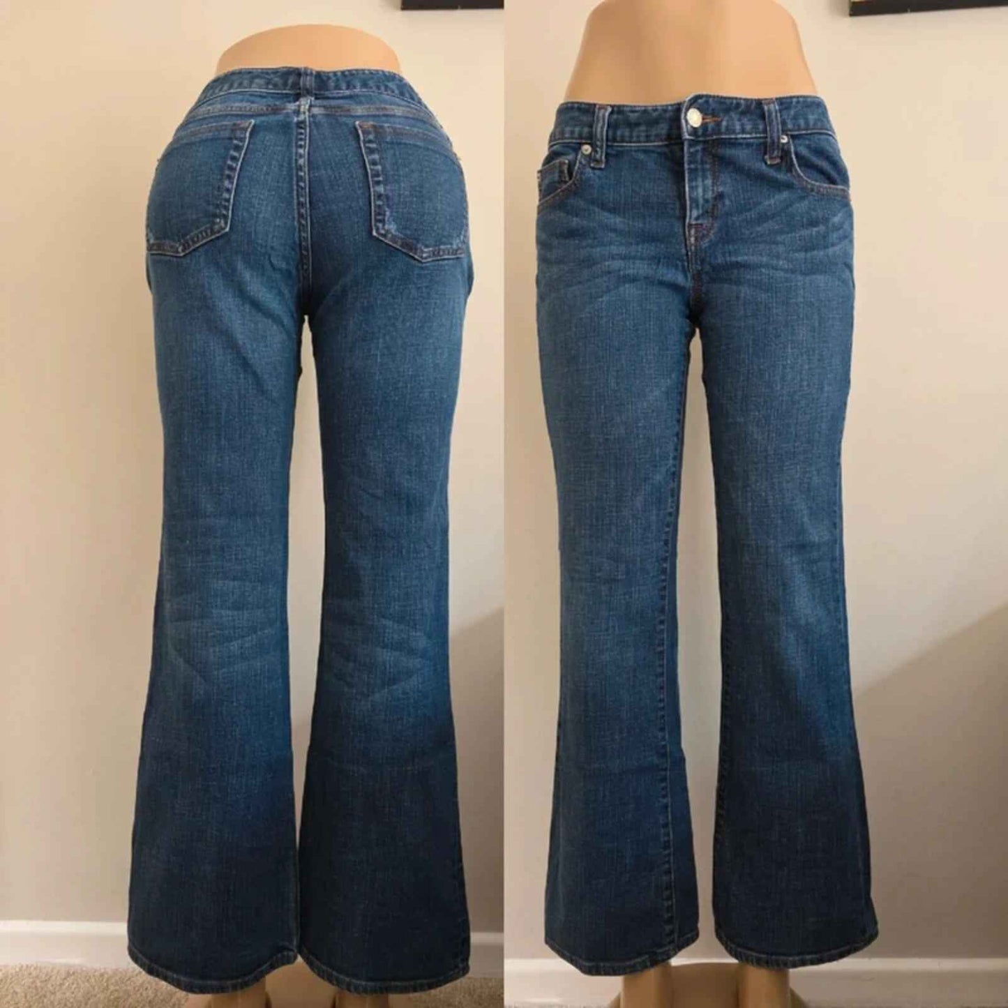 Vintage Y2K Banana Republic Low Rise Bootcut Jeans UK Size 8 Petite