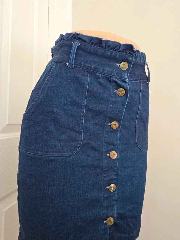 Japanese High Rise Denim Mini Skirt UK Size 4/6