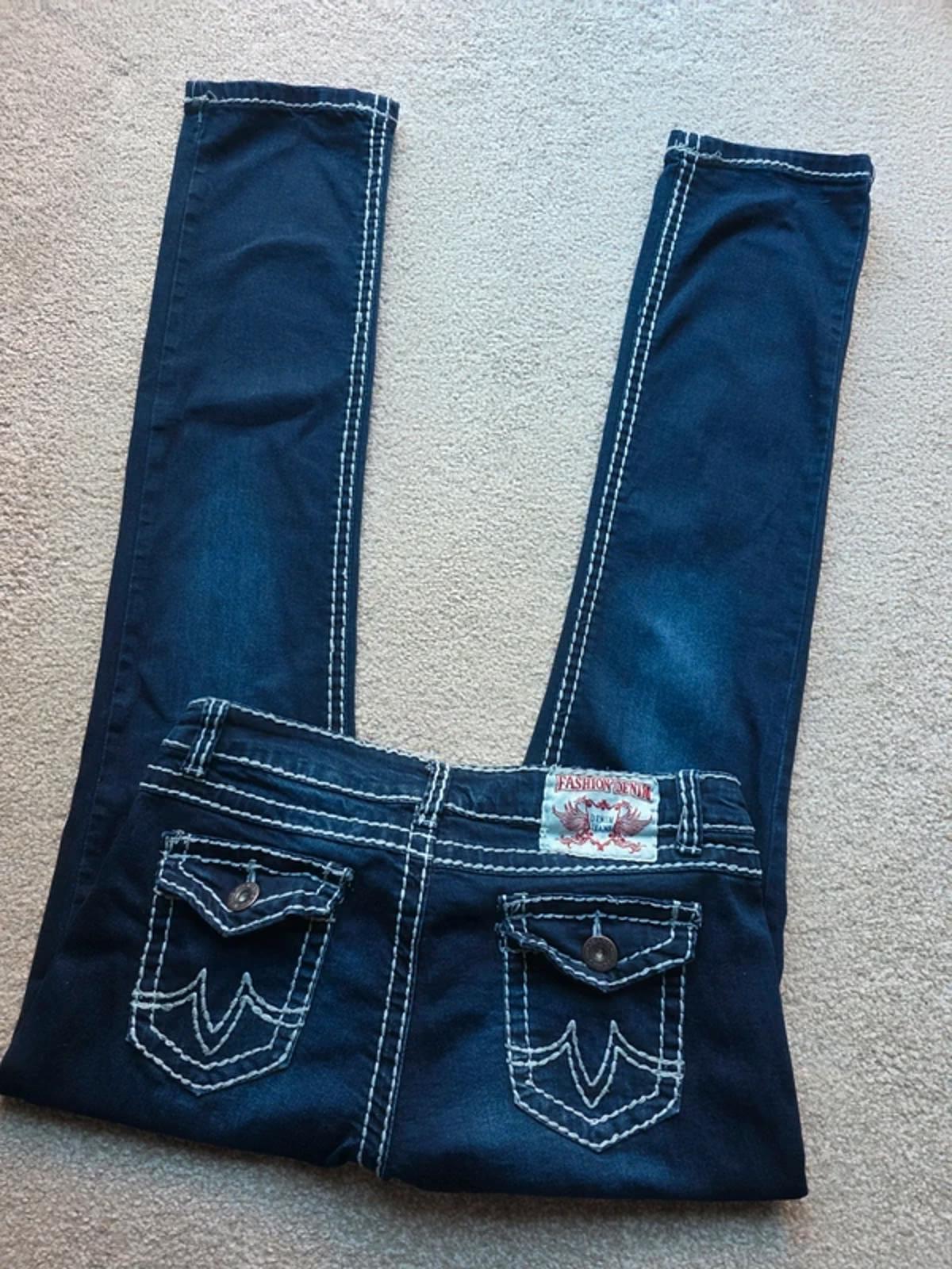 Y2K Fashion Denim Low Rise Slim Jeggings UK Size 12