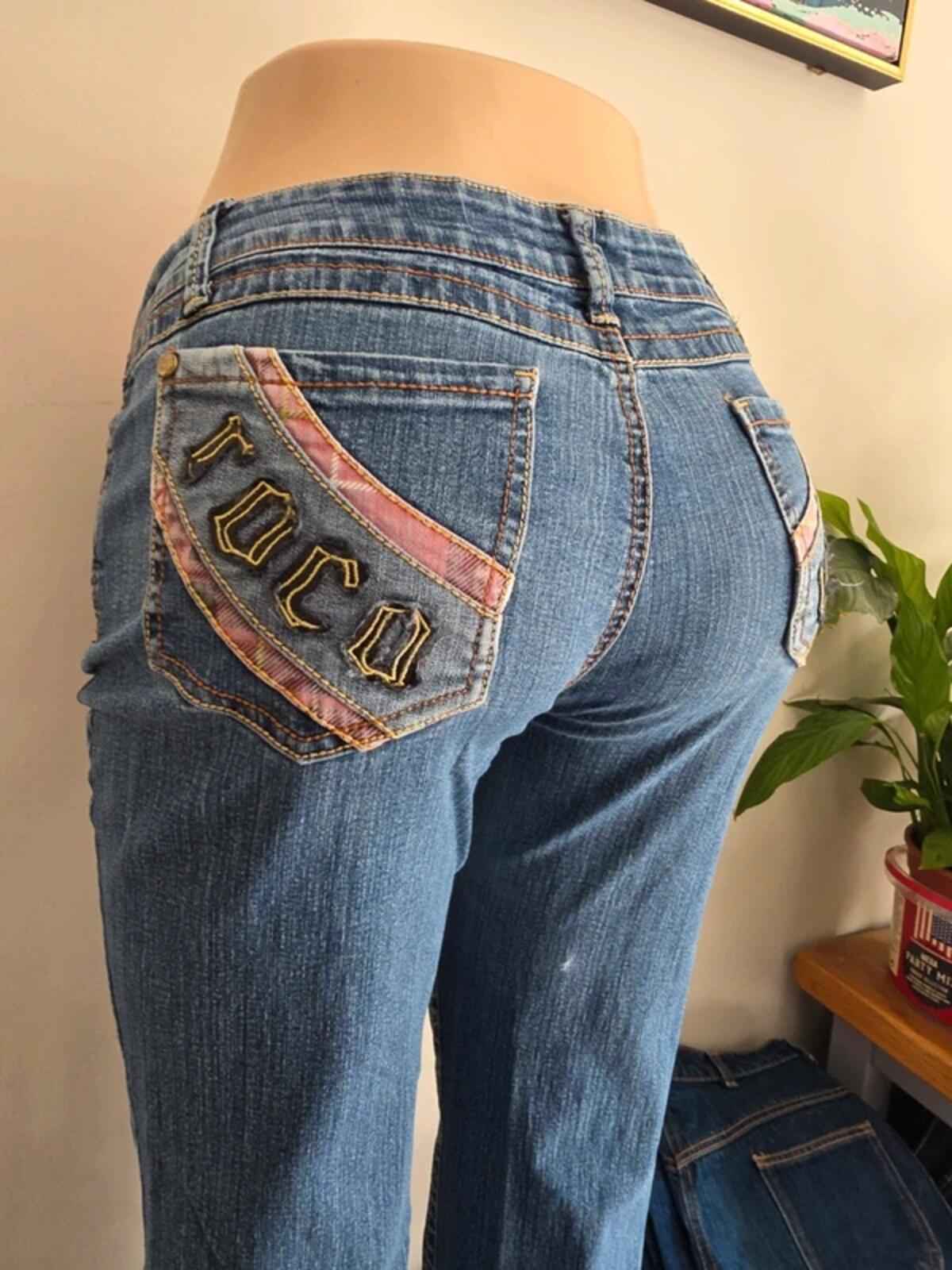 Vintage Y2K Rocawear Mid Rise Bootcut Jeans UK Size 16 Tall