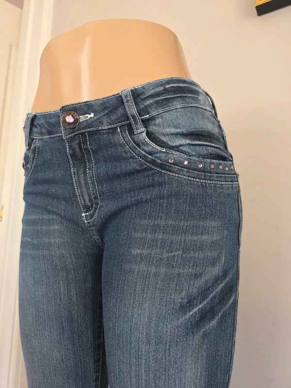 Kikstar Vintage Y2K Mid Rise Bootcut Jeans UK Size 8 Petite