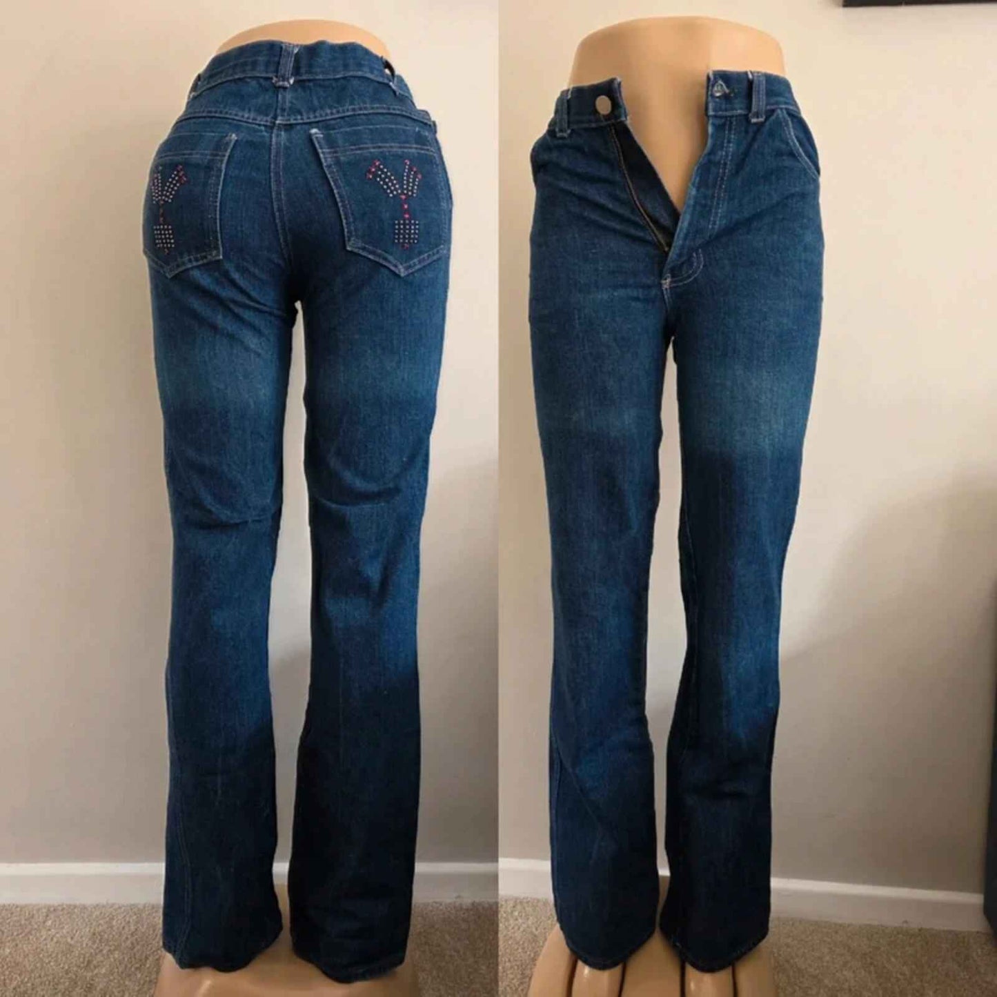 Vintage Y2K Mid Rise Bootcut Jeans UK Size 4/6 Tall